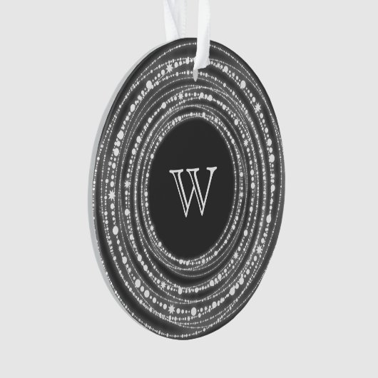 Monogram voor Merry and Bright Kerstmis Ornament (voorkant)