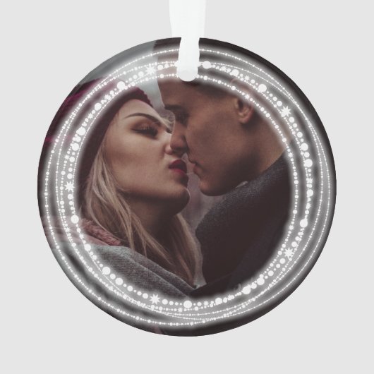 Monogram voor Merry and Bright Kerstmis Ornament (achterkant)