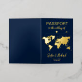 Monogram voor Mexico Wedding Wereldkaart Folie Wenskaart (Buiten Laag)