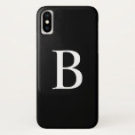 Monogram voor moderne zwart-witte oude typografie Case-Mate iPhone case<br><div class="desc">Modern Black and White Bold Typography Monogram iPhone Case | Voeg je eigen monogrammed initiaal toe aan deze aanpasbare iPhone case. Het is voorzien van witte vetgedrukte typografie met een zwarte achtergrond. Deze moderne iPhone-draagtas zal perfect zijn als een gepersonaliseerd cadeau. Andere kleuren zijn beschikbaar.</div>