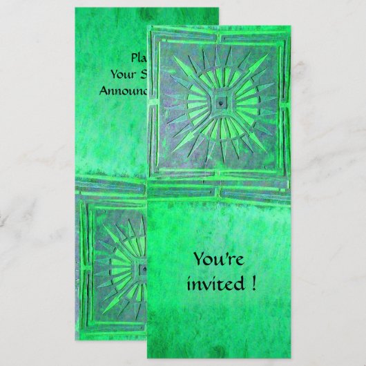 MONOGRAM VOOR MORGEN, heldergroen Kaart (Voorkant / Achterkant)