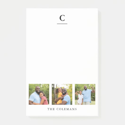 Monogram voor multi-fotoserie post-it® notes (Voorkant)