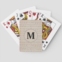 Monogram voor  muziekblad pokerkaarten