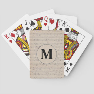 Monogram voor  muziekblad pokerkaarten