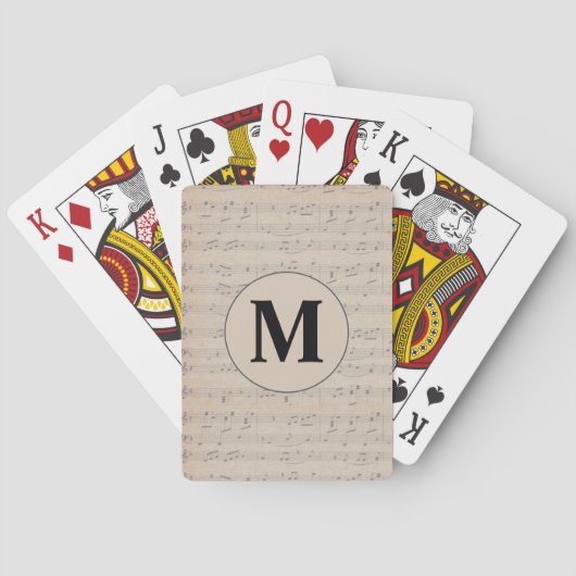 Monogram voor  muziekblad pokerkaarten (Achterkant)