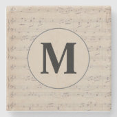 Monogram voor  muziekblad stenen onderzetter (Voorkant)