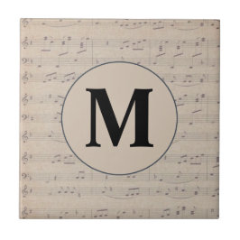 Monogram voor  muziekblad tegeltje