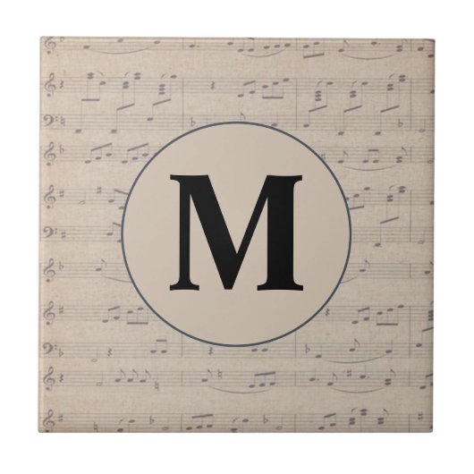 Monogram voor  muziekblad tegeltje (Voorkant)