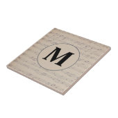 Monogram voor  muziekblad tegeltje (Zijkant)