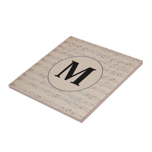Monogram voor  muziekblad tegeltje (Zijkant)