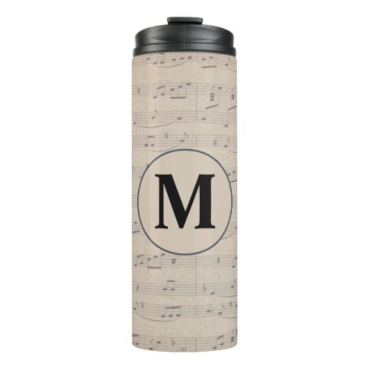 Monogram voor  muziekblad thermosbeker (Voorkant)