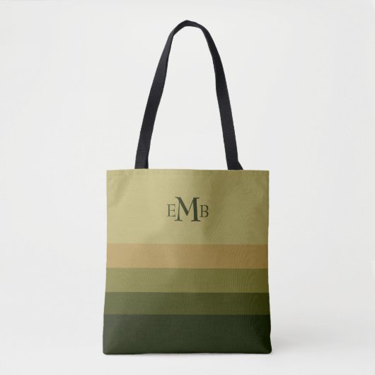 Monogram voor olijftak Palette Stripes Tote Bag (Voorkant)