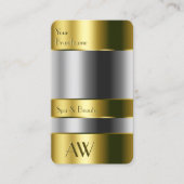 Monogram voor optica van glas met goudcontainer visitekaartje (Voorkant)