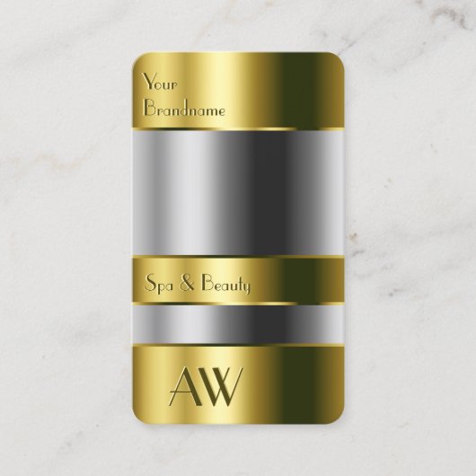 Monogram voor optica van glas met goudcontainer visitekaartje (Voorkant)