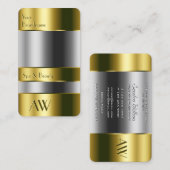 Monogram voor optica van glas met goudcontainer visitekaartje (Voorkant / Achterkant)