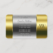 Monogram voor optica van glas met goudcontainer visitekaartje (Achterkant)