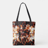Monogram voor oranje vonkdriehoek, elektrisch tote bag (Achterkant)