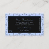 Monogram voor ornamental Black Blue Sparking Diamo Visitekaartje (Achterkant)
