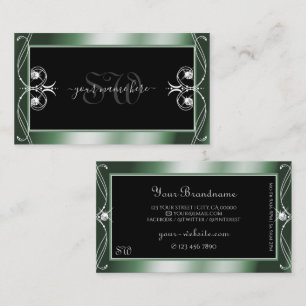 Monogram voor ornamental Black Green Visitekaartje