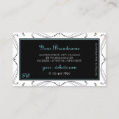 Monogram voor ornamental Black White Sparking Diam Visitekaartje (Achterkant)