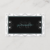 Monogram voor ornamental Black White Sparking Diam Visitekaartje (Voorkant)