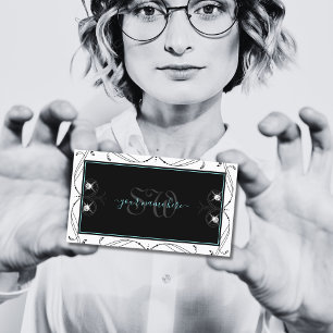 Monogram voor ornamental Black White Sparking Diam Visitekaartje