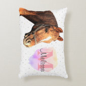 Monogram voor  paardendier paardensportstallen accent kussen (Voorkant(Verticaal))