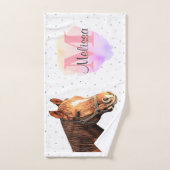 Monogram voor paardendier paardensportstallen handdoek (Handdoek)