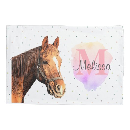 Monogram voor  paardendier paardensportstallen kussensloop (Achterkant)