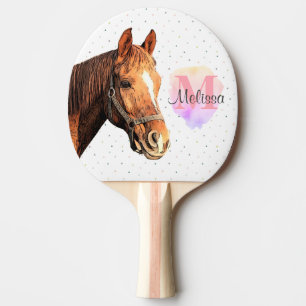 Monogram voor paardendier paardensportstallen tafeltennisbatje