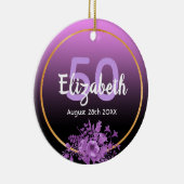 Monogram voor paarse bloemkolen keramisch ornament (Rechts)