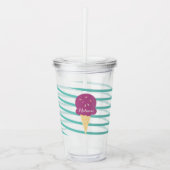 Monogram voor Paarse ijsstrip lint Acryl Drinkbeker (Voorkant)