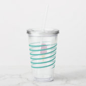 Monogram voor Paarse ijsstrip lint Acryl Drinkbeker (Achterkant)