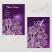 MONOGRAM VOOR PAARSE LACE-STROMEN EN KLEURSTOFFEN  VISITEKAARTJE (Voorkant / Achterkant)