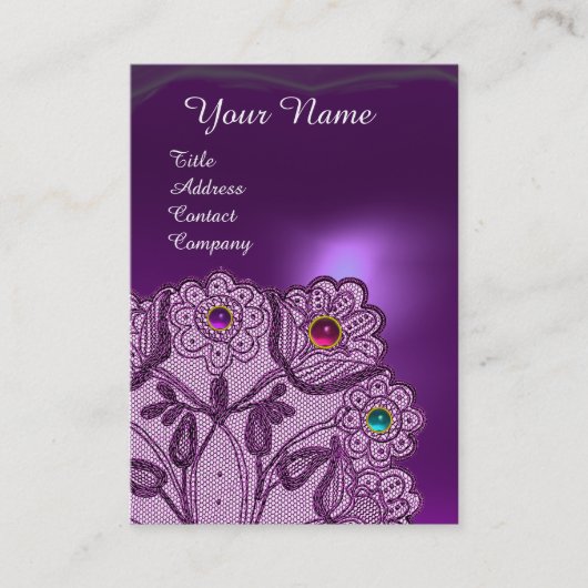 MONOGRAM VOOR PAARSE LACE-STROMEN EN KLEURSTOFFEN  VISITEKAARTJE (Voorkant)