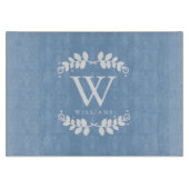 Monogram voor Periwinkle Blue Family Snijplank (Voorkant)