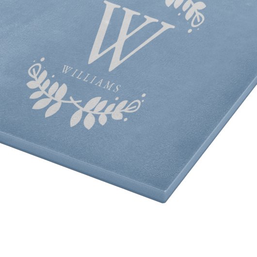 Monogram voor Periwinkle Blue Family Snijplank (Hoek)