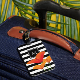 Monogram voor popy zwarte stripper bagagelabel