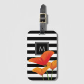 Monogram voor popy zwarte stripper bagagelabel (Voorkant (verticaal))