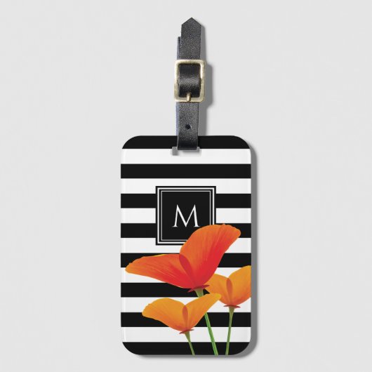 Monogram voor popy zwarte stripper bagagelabel (Voorkant (verticaal))