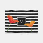 Monogram voor popy zwarte stripper fleece deken (Voorkant (Horizontaal))