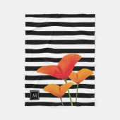 Monogram voor popy zwarte stripper fleece deken (Voorkant)