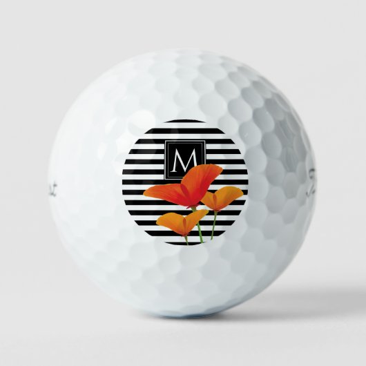 Monogram voor popy zwarte stripper golfballen (Voorkant)