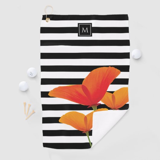 Monogram voor popy zwarte stripper golfhanddoek (Insitu)
