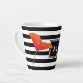 Monogram voor popy zwarte stripper latte mok (Linkerhoek)