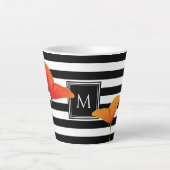 Monogram voor popy zwarte stripper latte mok (Voorkant)