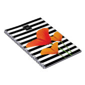 Monogram voor popy zwarte stripper notitieboek (Rechterzijde)