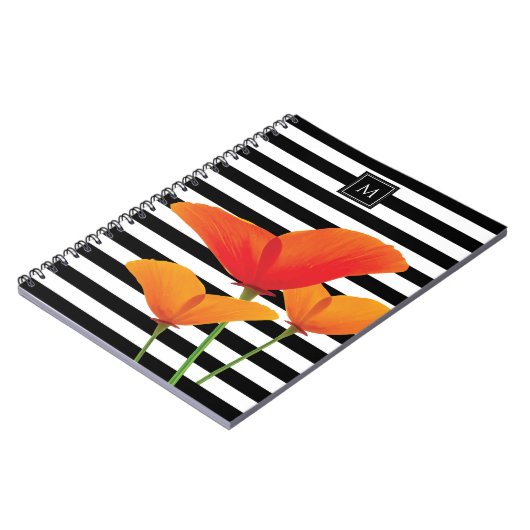 Monogram voor popy zwarte stripper notitieboek (Linkerzijde)