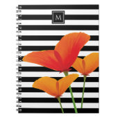 Monogram voor popy zwarte stripper notitieboek (Voorkant)