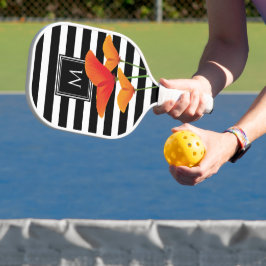 Monogram voor popy zwarte stripper pickleball paddle